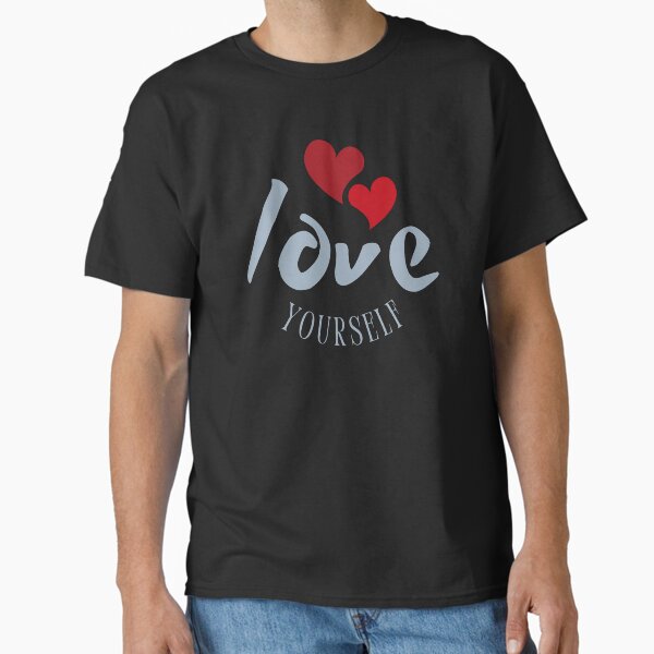 Item preview, Love Yourself Typography with Red Hearts designed and sold by DreamsArtwear.