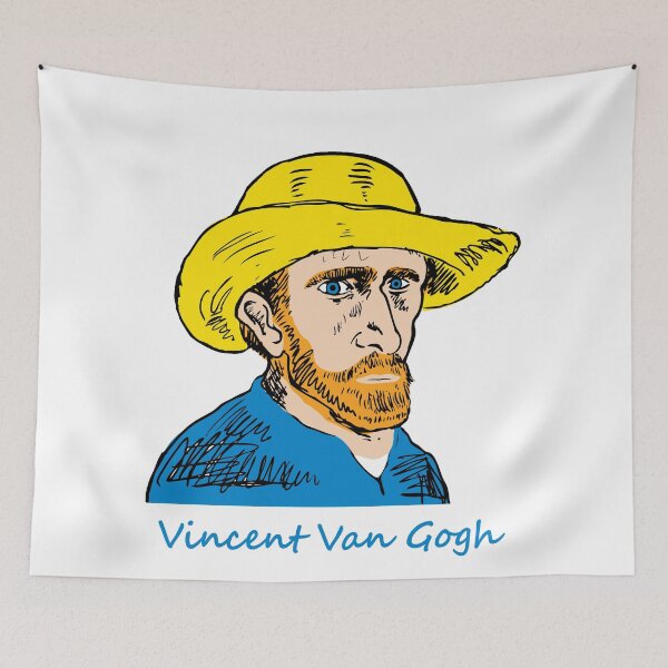 Item preview, Vincent Van Gogh Portrait With A Straw Hat designed and sold by Traveldrawings.