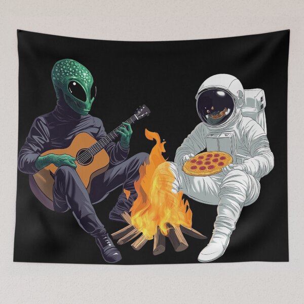 Item preview, Alien & Astronaut funny design. Version 3 no text. designed and sold by Shoot-The-Moon.