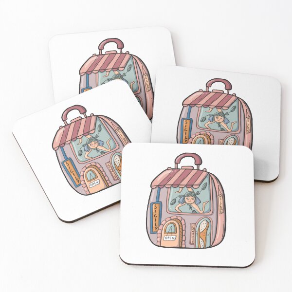 Item preview, Sicily doodle design with a suitcase, cannoli and trinacria  designed and sold by volhakaliaha.