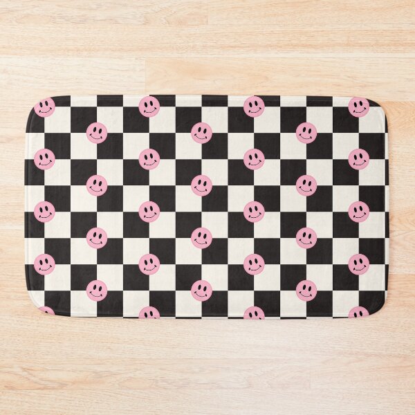 Item preview, Black and White Checkered Pattern Design With A Playful Smiley Face designed and sold by Pink Mint.