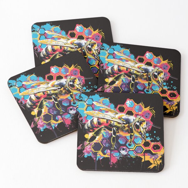 Item preview, Vibrant Honeybee Abstract Art - Modern Geometric Design designed and sold by EmiBarDesign.