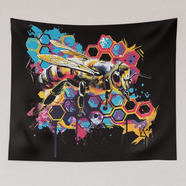 Item preview, Vibrant Honeybee Abstract Art - Modern Geometric Design designed and sold by EmiBarDesign.