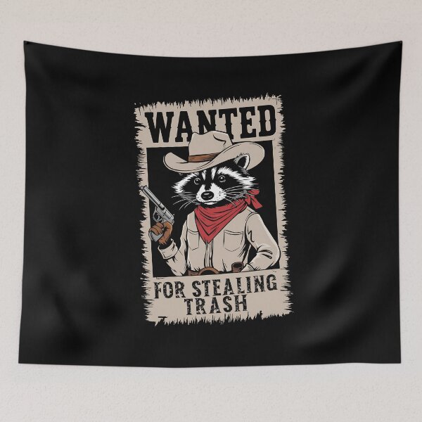 Item preview, Cowboy Raccoon, Wanted for Stealing Trash designed and sold by MikeKart.