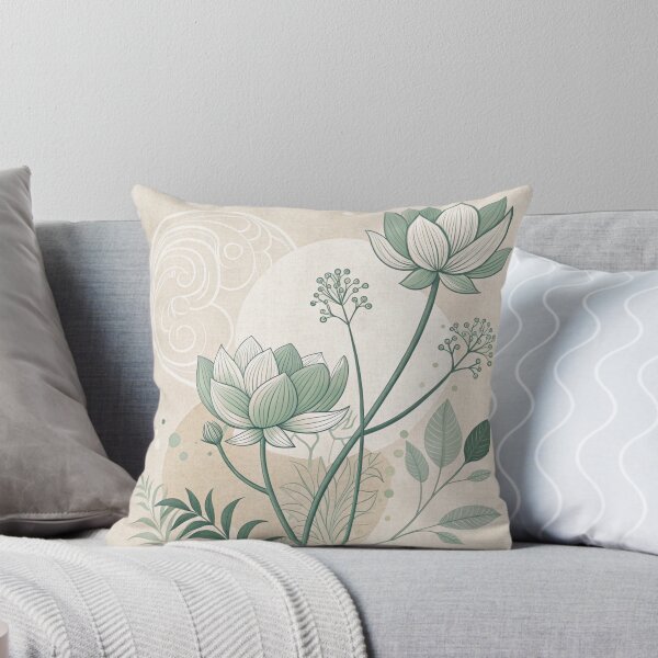 Item preview,  Elegant Japandi Abstract Sage Green Floral  designed and sold by zaina.sho.