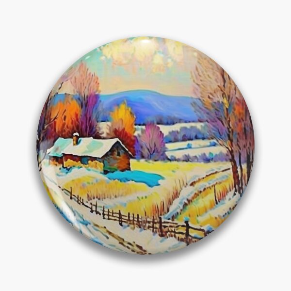 Item preview, Vintage Impressionist Landscape: Lone Cottage in the Snow | Impressionism | Landscape Artwork designed and sold by UnhingedBird.