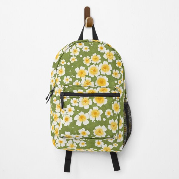 Item preview, Yellow Floral On Green Spring Pattern designed and sold by JamyArts.