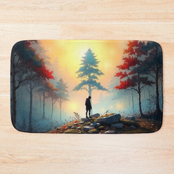 Item preview, Lone Figure In Crimson Twilight's Embrace designed and sold by PanoramaPrints.