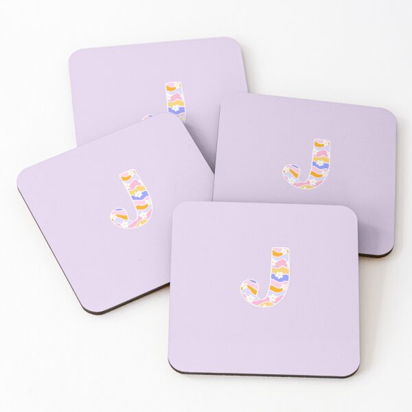 Item preview, Retro Swirl Rainbow Letter J Monogram Initial with daisy design designed and sold by Pink Mint.