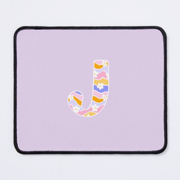 Item preview, Retro Swirl Rainbow Letter J Monogram Initial with daisy design designed and sold by Pink Mint.