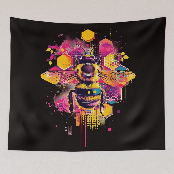Item preview, Vibrant Honeybee Abstract Art - Modern Geometric Design designed and sold by EmiBarDesign.