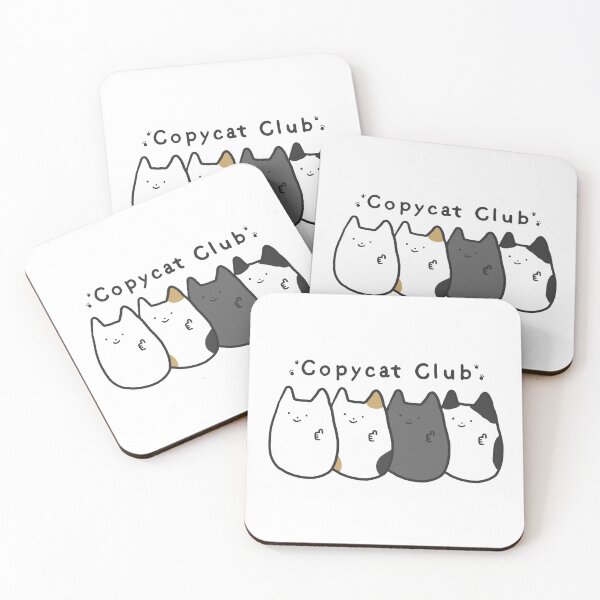 Item preview, Copycat Club Cat Neko Funny Meme Logo Art Simple Minimal Japanese White Black Kawaii Animal Anime designed and sold by Marinaaa010.