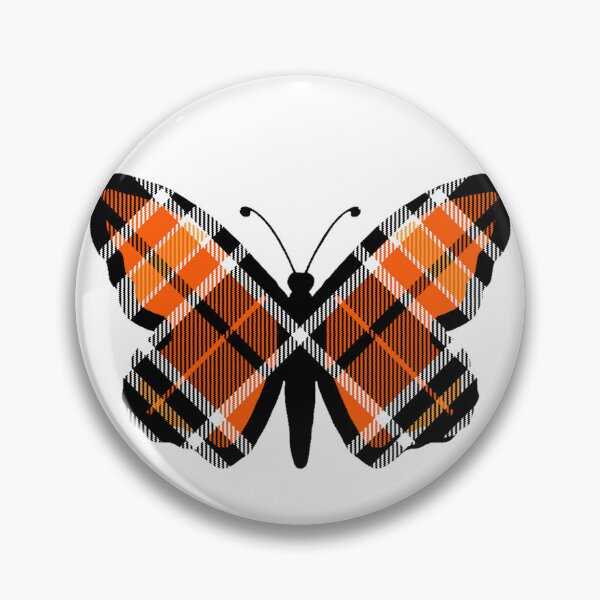 Item preview, Orange and Black Twill Plaid Monarch Butterfly 2 designed and sold by Chad K Art.