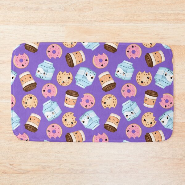 Item preview, Cookies, milk, coffee and donut on a purple background designed and sold by Nastasiakhmnk.