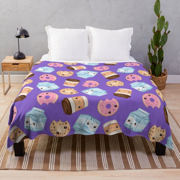 Item preview, Cookies, milk, coffee and donut on a purple background designed and sold by Nastasiakhmnk.