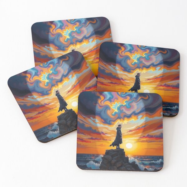 Item preview, Silent Figure Contemplates Golden Dusk's Fury designed and sold by PanoramaPrints.