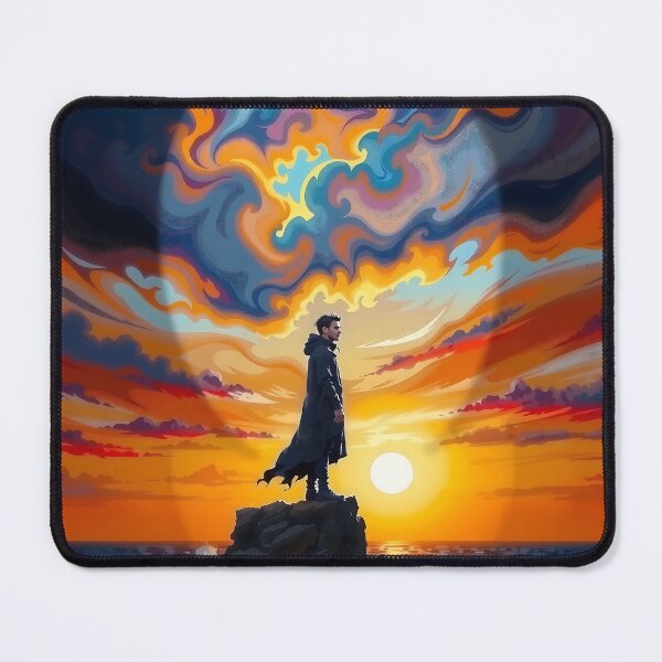 Item preview, Silent Figure Contemplates Golden Dusk's Fury designed and sold by PanoramaPrints.