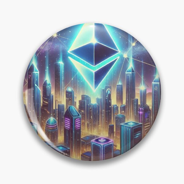 Item preview, Ethereum City - Futuristic Blockchain Skyline designed and sold by photoparadise22.