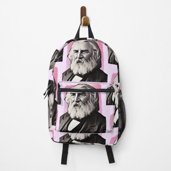 Item preview, American Poet Henry Wadsworth Longfellow - pink - illustration  designed and sold by Litstoy.
