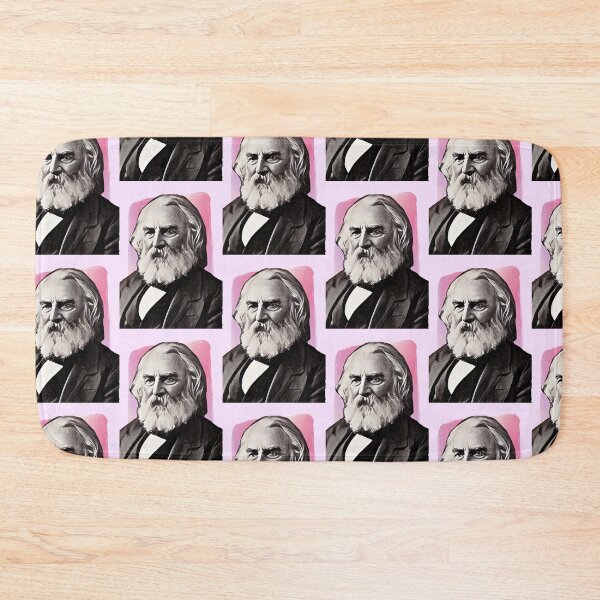 Item preview, American Poet Henry Wadsworth Longfellow - pink - illustration  designed and sold by Litstoy.