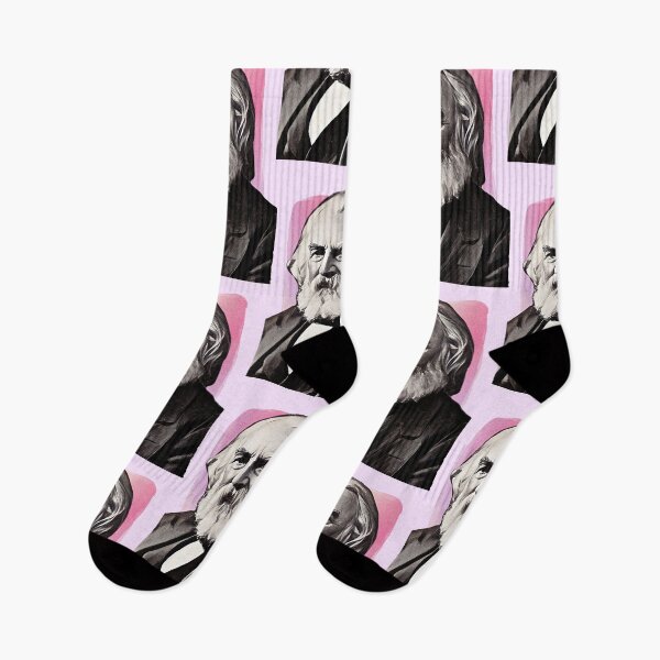 Item preview, American Poet Henry Wadsworth Longfellow - pink - illustration  designed and sold by Litstoy.