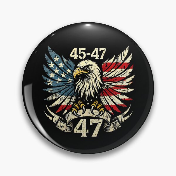 Item preview,  Trump 2025 , 45-47 Vintage American Flag Retro Eagle 45-47 Trump designed and sold by love3617.