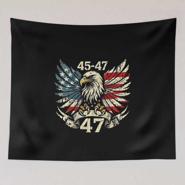 Item preview,  Trump 2025 , 45-47 Vintage American Flag Retro Eagle 45-47 Trump designed and sold by love3617.