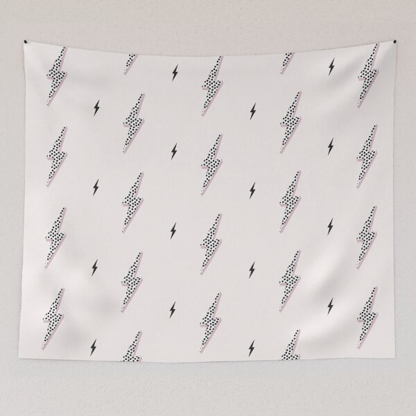 Item preview, bolt. Monochrome lightning bolt with black dots, neutral sign print designed and sold by Milatoo.