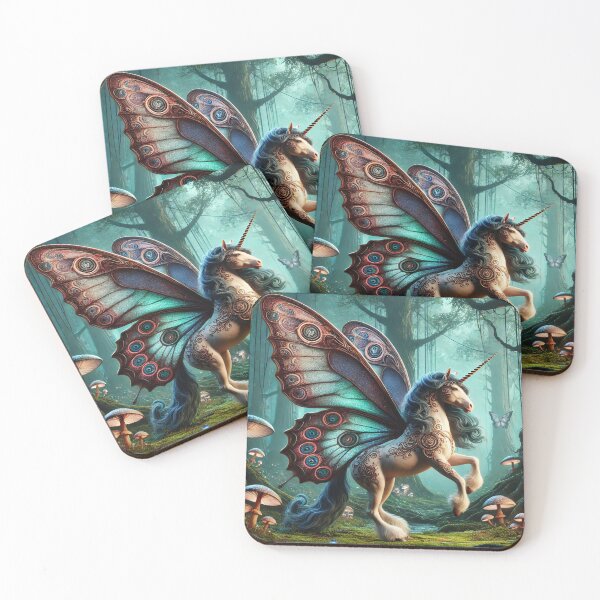 Item preview, Majestic Butterfly Unicorn in Enchanted Forest designed and sold by Fantasy Horseys.