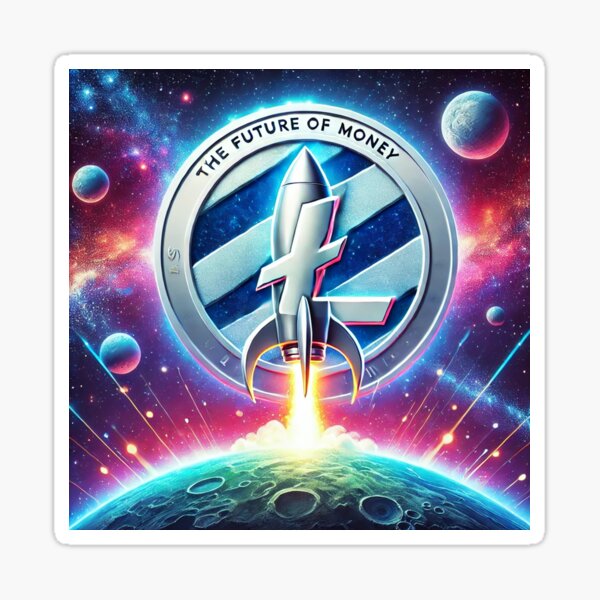 Artikel-Vorschau von Litecoin-Rakete zum Mond – Die Zukunft des Geldes, designt und verkauft von photoparadise22.