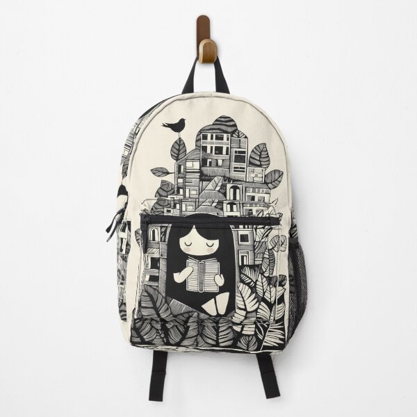 Item preview, Book Girl. Lino Cut style design. No Text version. designed and sold by Shoot-The-Moon.