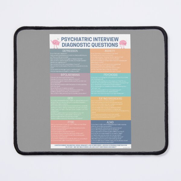 Item preview, Psychiatric Interview Questions designed and sold by loosecanon.