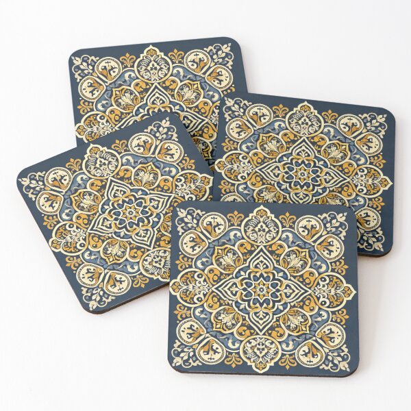 Item preview, Moorish Elegance - Traditional Moroccan Motifs in Blue and Gold designed and sold by FAONIM.