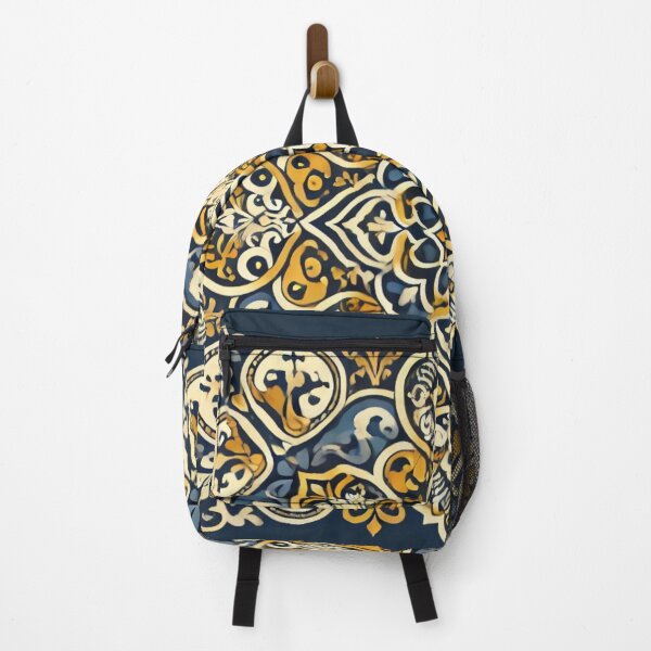 Item preview, Moorish Elegance - Traditional Moroccan Motifs in Blue and Gold designed and sold by FAONIM.
