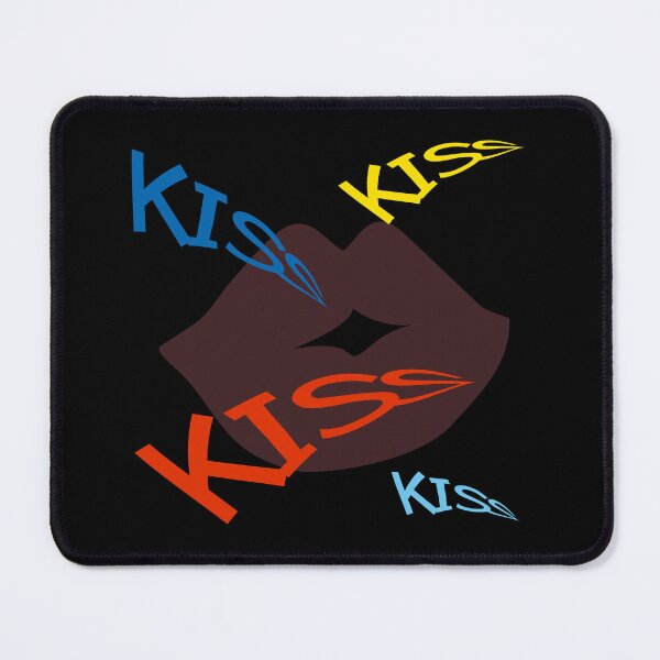 Item preview, Composition of the text "kiss" of different colors and background lips  designed and sold by ZorianArt.