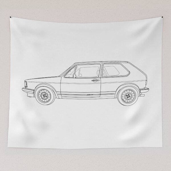 Item preview, Classic German Mk1 Hatchback Line Art designed and sold by shavingisboring.