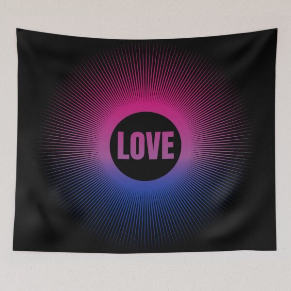 Item preview, Valentines Love, Bisexual pride flag graphic, Love Spiral Graphic, love, 14th February, Valentines Day, Self Love, Self Care, designed and sold by PrideBeProud.