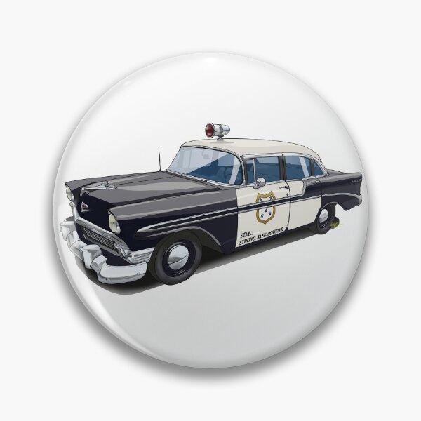 Item preview, 1956 Bel Air Police Car Color Illustration designed and sold by shavingisboring.