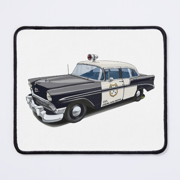 Item preview, 1956 Bel Air Police Car Color Illustration designed and sold by shavingisboring.