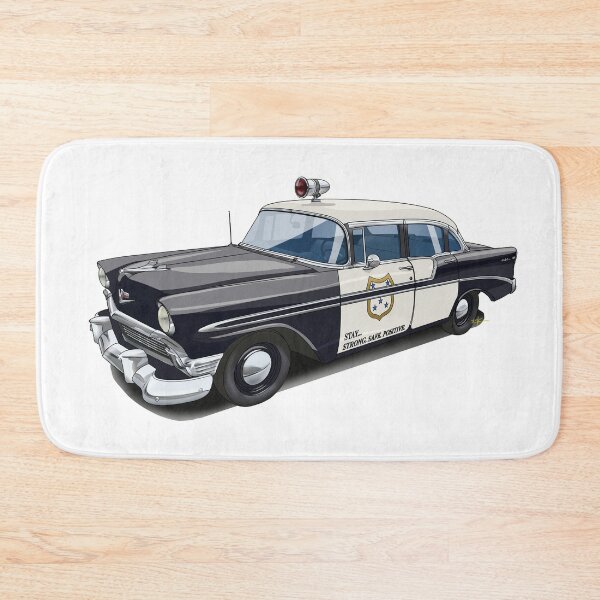 Item preview, 1956 Bel Air Police Car Color Illustration designed and sold by shavingisboring.