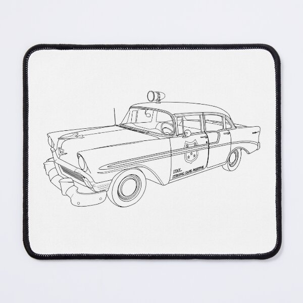Item preview, 1956 Bel Air Police Car Line Art designed and sold by shavingisboring.
