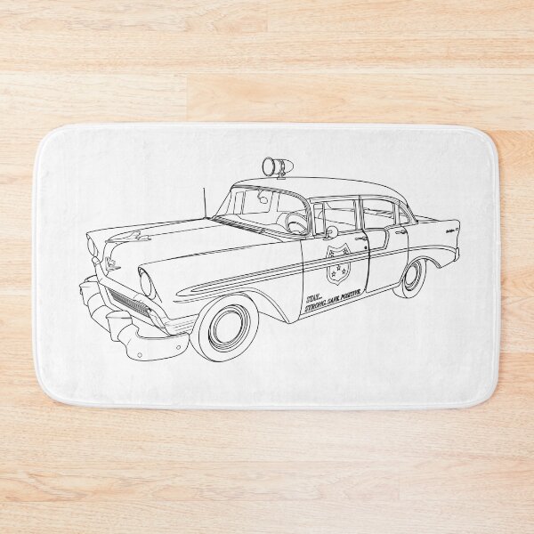 Item preview, 1956 Bel Air Police Car Line Art designed and sold by shavingisboring.