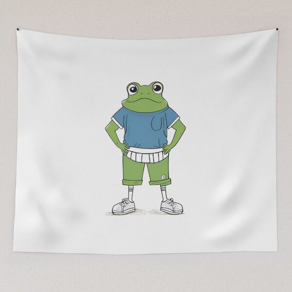 Item preview, Cartoon Frog Character Design - Cute Anthropomorphic Frog Art designed and sold by counselormom.