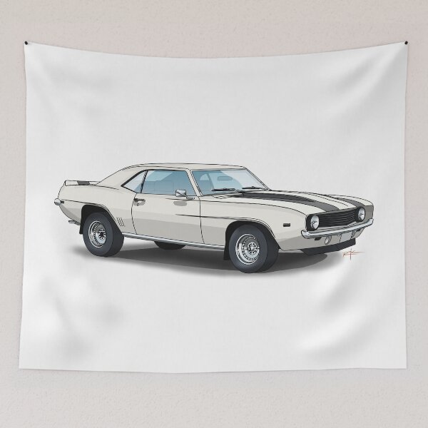 Item preview, White Chevrolet Camaro Color Illustration designed and sold by shavingisboring.