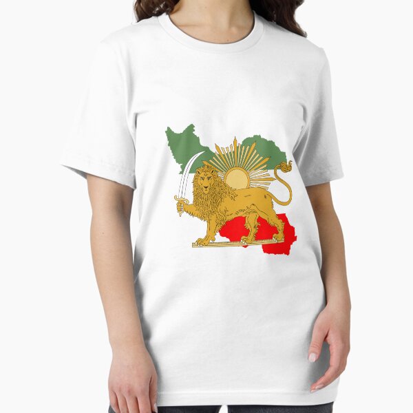 Aperçu de l'œuvre Carte et drapeau de l'Iran et de la Perse - Shir o Khorshid - Lion et Soleil créée et vendue par Farzad Designs.