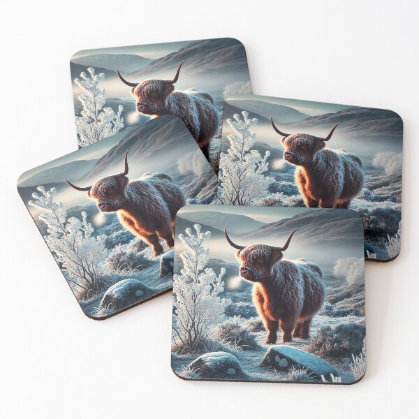 Item preview, "Breath of Winter: Highland Cow Elegance" designed and sold by philpace.