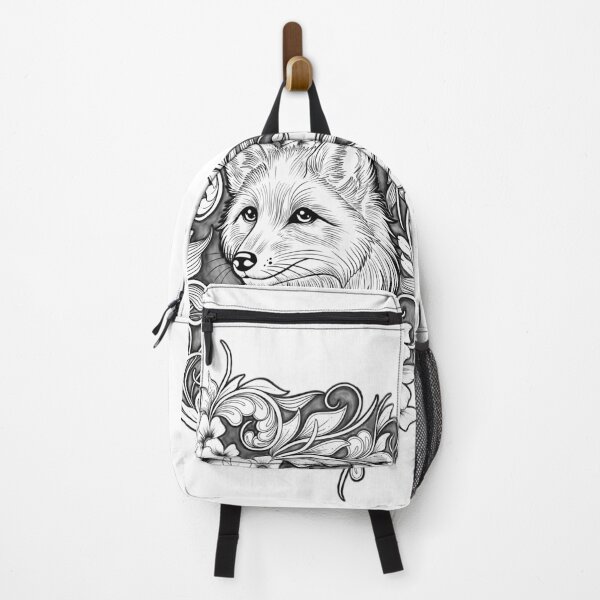 Item preview, Elegant Fox with Intricate Floral Patterns – Nature-Inspired Line Art designed and sold by DianaZenArt.