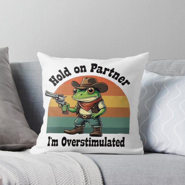 Item preview, Hold On Partner I'm Overstimulated Cowboy Frog  designed and sold by Blok45.
