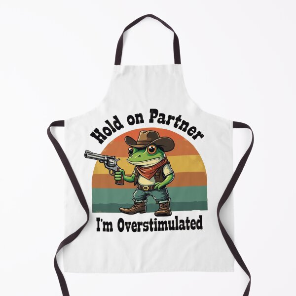 Item preview, Hold On Partner I'm Overstimulated Cowboy Frog designed and sold by Blok45.