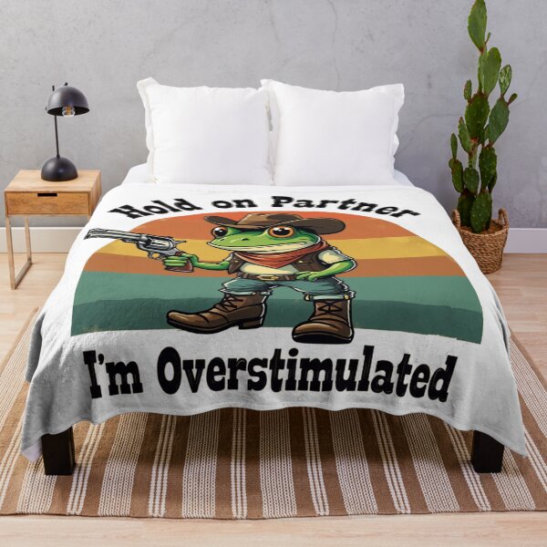 Item preview, Hold On Partner I'm Overstimulated Cowboy Frog  designed and sold by Blok45.